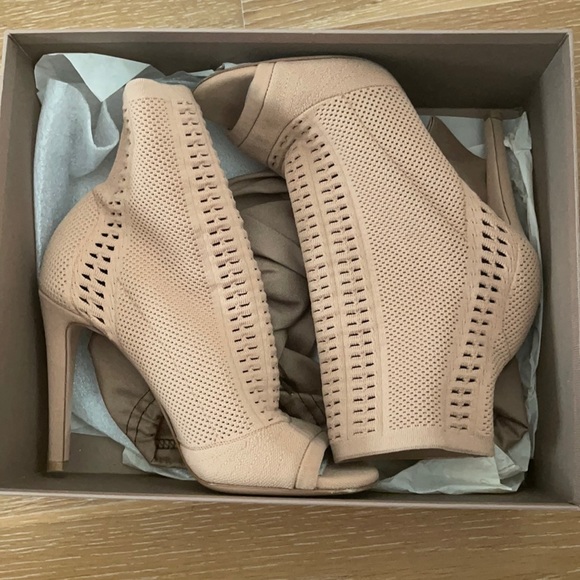 Gianvito Rossi Vires Nude Peep Toe Bootie